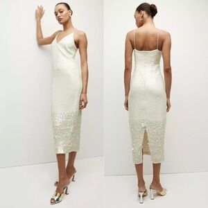 $798 Veronica Beard
Perla Sequin Dress‎ in Iridescent Off-White Color, Size 4